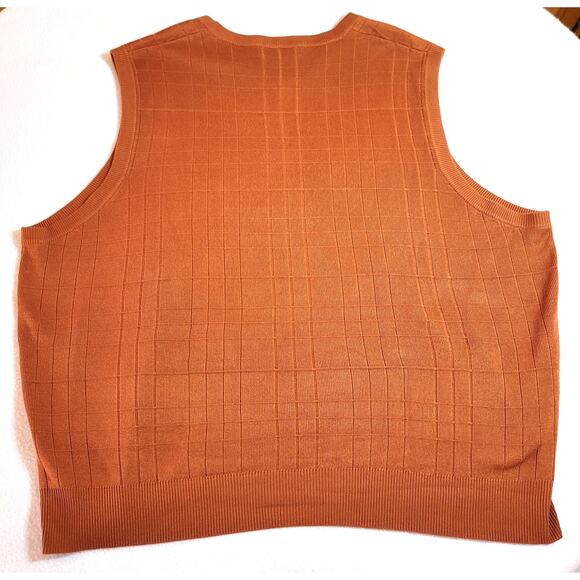 Alan Flusser Mens Vest XXL Silk Pullover Knit Sweater Copper Dad Grandpa Preppy - Picture 2 of 6